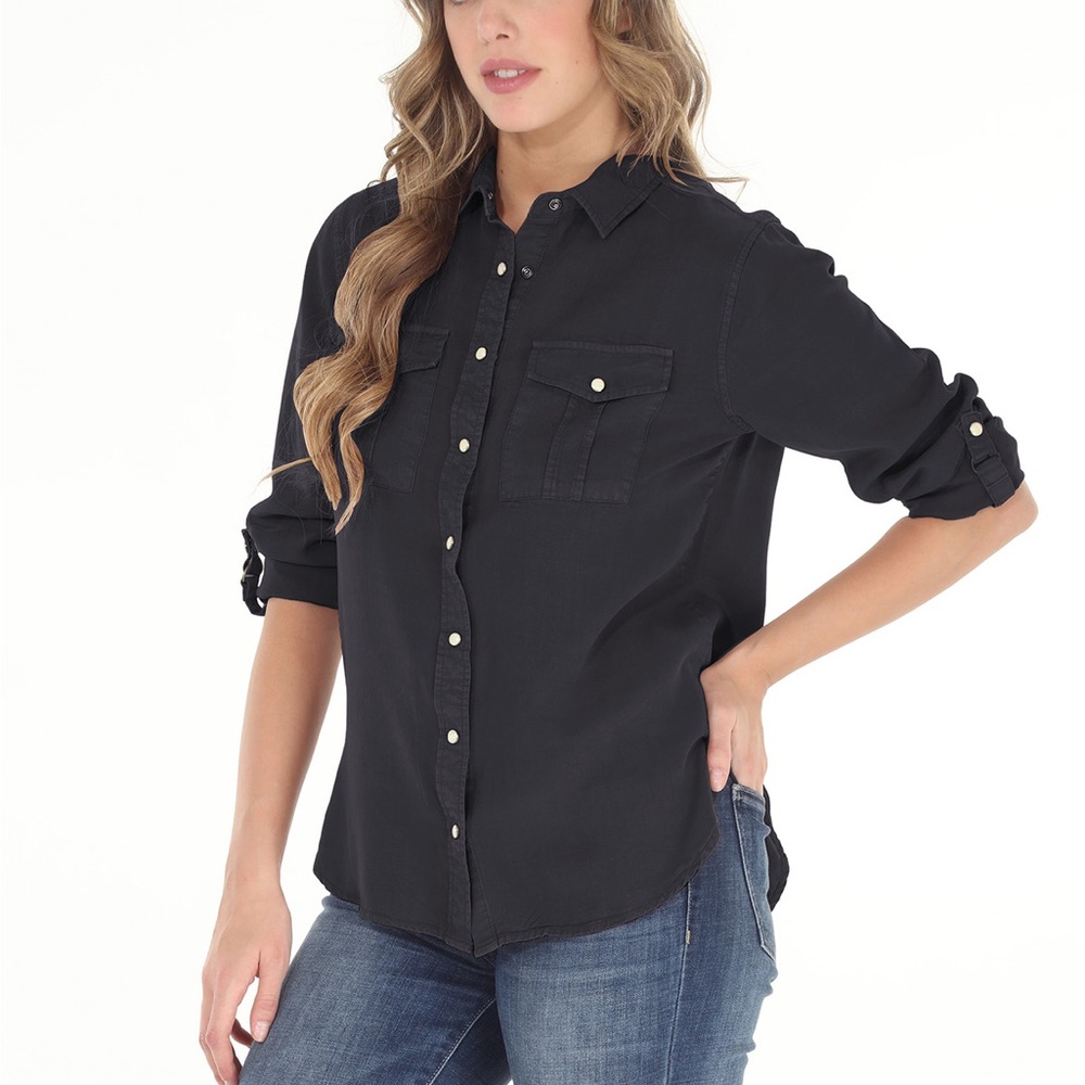 Women's Black Button-Up Shirt